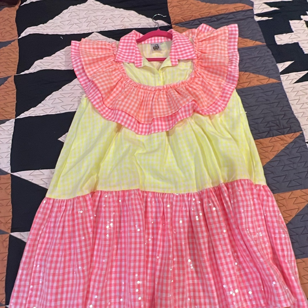 Pink and Yellow Gingham Dress